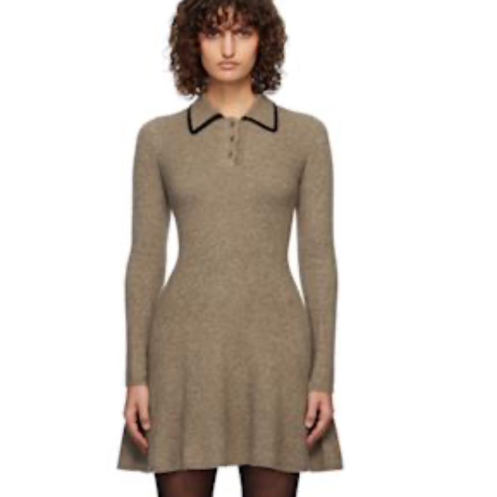 Staud Taupe Dujour Mini Dress